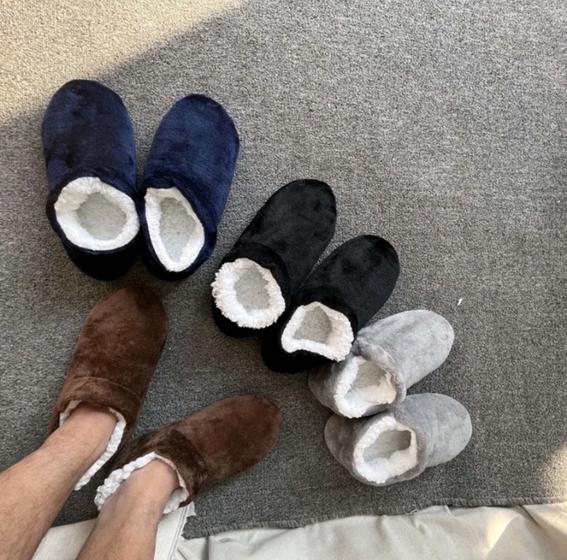 Pantufa Bota Sapato Adulto Masculino Antiderrapante Com Pelo Dentro