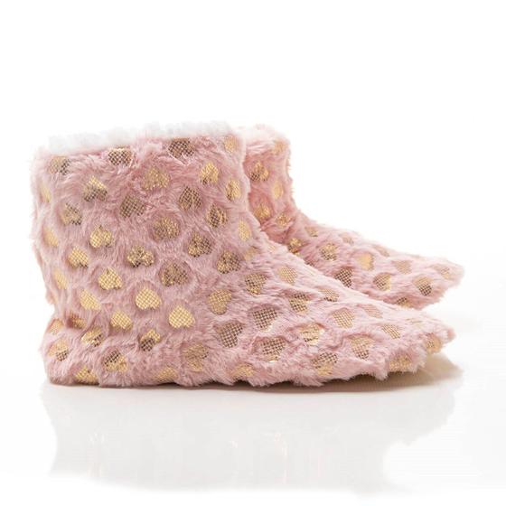 Imagem de Pantufa Botinha Feminina Ivana Coração Rosa 35/38