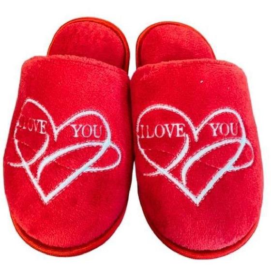 Imagem de Pantufa Chinelo Eu Te Amo Feminino Cotton Day Inverno