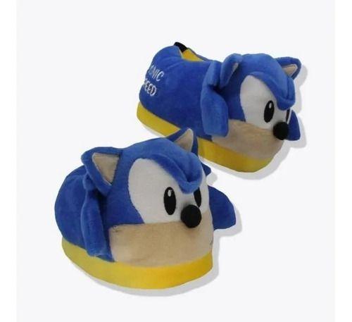 Imagem de Pantufa Chinelo Infantil Sonic 3d Original Solado Borracha