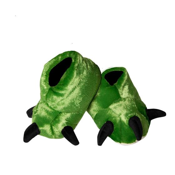 Imagem de Pantufa De Monstro Verde Dinossauro Adulto Em Pelúcia