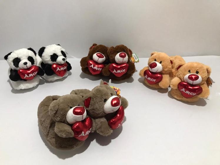 Imagem de Pantufa De Pelúcia Urso Amor Namorados FC2705 - Fizzy