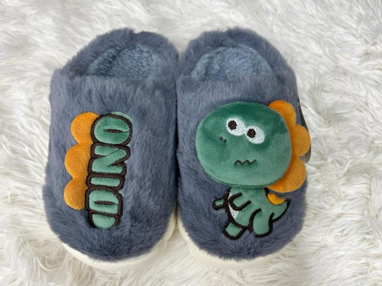 Imagem de Pantufa Dinossauro De Desenho Animado infantil De Inverno Quente Antiderrapante - Confortável