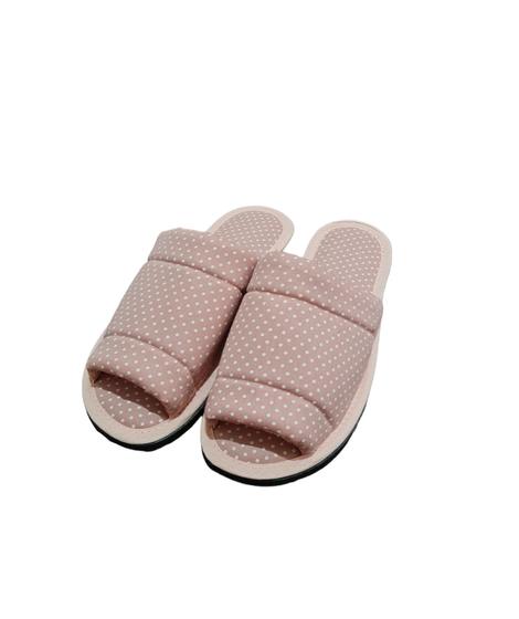 Imagem de Pantufa Feminina Chinelo Quarto Aberto Conforto Premium Poá