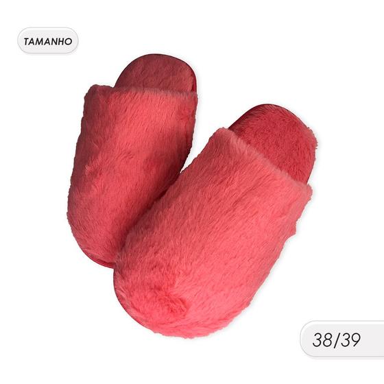 Imagem de Pantufa Feminina Felpuda Pink 36/37 38/39 40/41 Chinelo Conforto fofo Quente