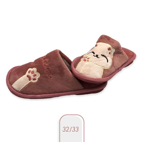 Imagem de Pantufa Gatinho Infantil RosaTam. 32/33