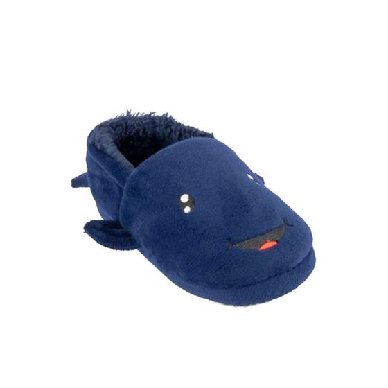 Imagem de Pantufa Infantil Antiderrapante Pimpolho Baleia Azul Marinho