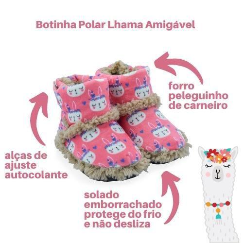 Imagem de Pantufa Infantil Botinha Bebê Lhama Amigável Bicho Ferpa