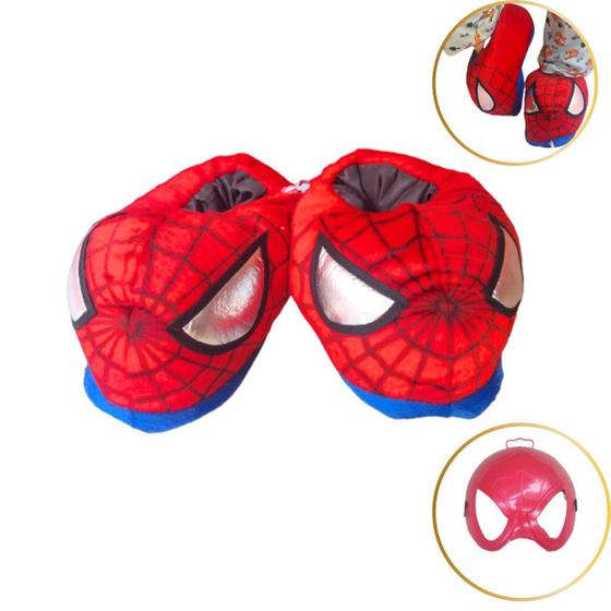 Imagem de Pantufa Infantil Homem Aranha Menino 3D Quentinha