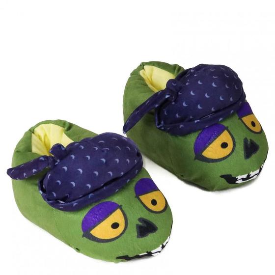 Imagem de Pantufa Infantil Personalizada Europa Zombie Verde