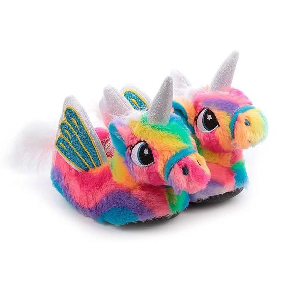 Imagem de Pantufa Infantil Unicórnio Asas Com Glitter Linda Premium