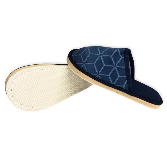 Imagem de Pantufa Masculina Macia Estampada Azul 40/41