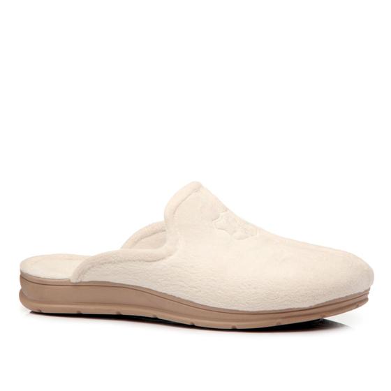 Pantufa Pegada Feminina em Tecido Creme 266001-01 Menor preço em Pantufa Pegada Feminina em Tecido Creme 266001-01