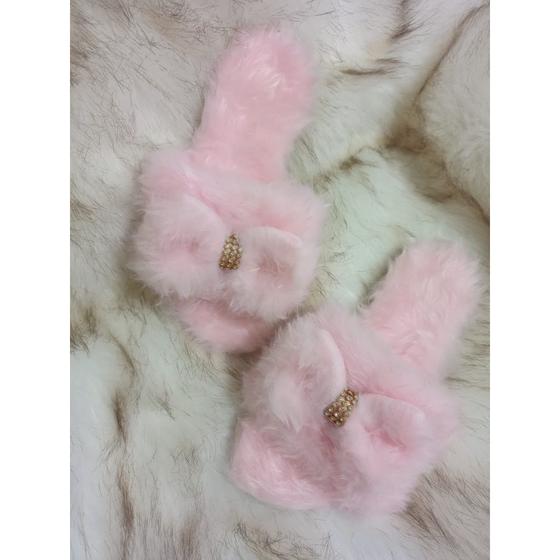 Imagem de Pantufa Rasteira Infantil Feminino Daminha Casual Laço