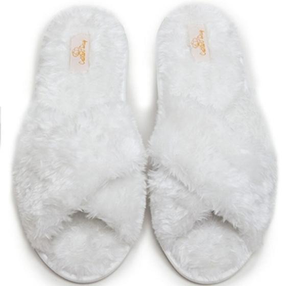 Imagem de Pantufa Trançada Cotton Day Pérola-Pantufa Feminina de Pelinho-Chinelo de pelucia-Chinelo de quarto