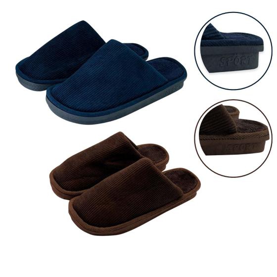 Imagem de Pantufa Unissex Chinelo de Dormir Lisa Básica para Quarto Aconchegante Quente Frio Inverno