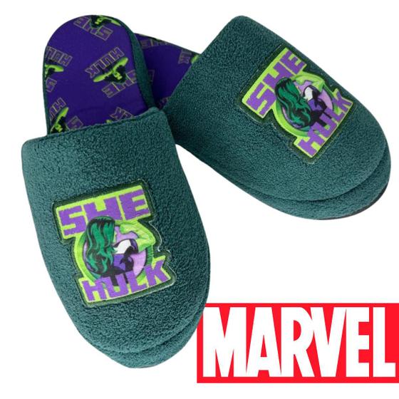 Imagem de Pantufas Marvel Conforto E Estilo Dos Heróis Mais Queridos Maravilhosa Mulher Hulk She Hulk