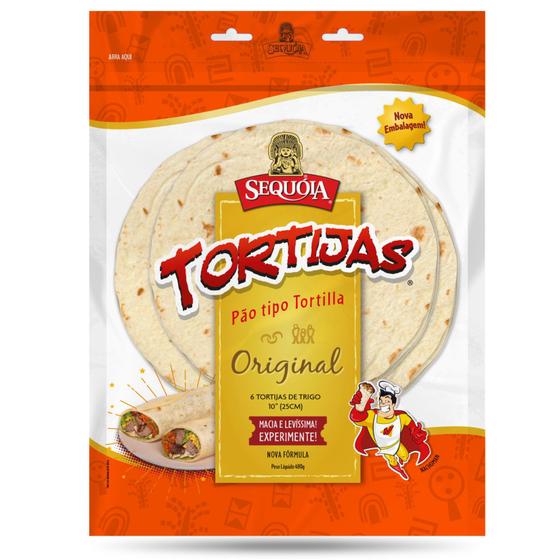 Imagem de Pão Tipo Tortilha Original Tortijas Sequoia - 03 pacotes com 06 unidades cada