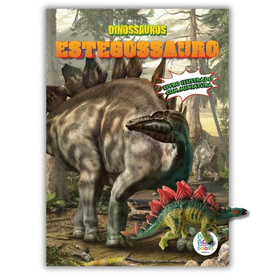 Papa 0748 - livro de dinossauro com miniatura articulada - estegossauro Menor preço em Papa 0748 - livro de dinossauro com miniatura articulada - estegossauro