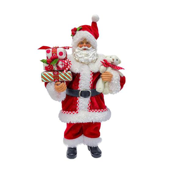 Imagem de Papai Noel Boneco Enfeite Natal 27cm Resina Presentes Urso Decoracao Premium Colection