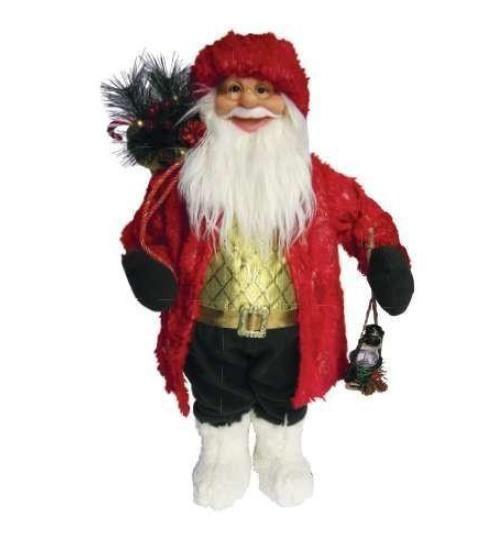 Imagem de Papai Noel Casaco Pele Vermelho Luxo Boneco Natal 46cm