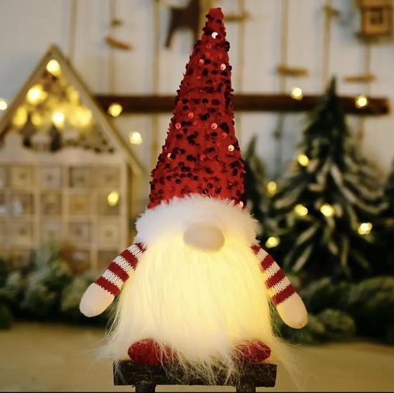 Imagem de Papai Noel - chapéu brilhante vermelho COM LUZ - 30cm