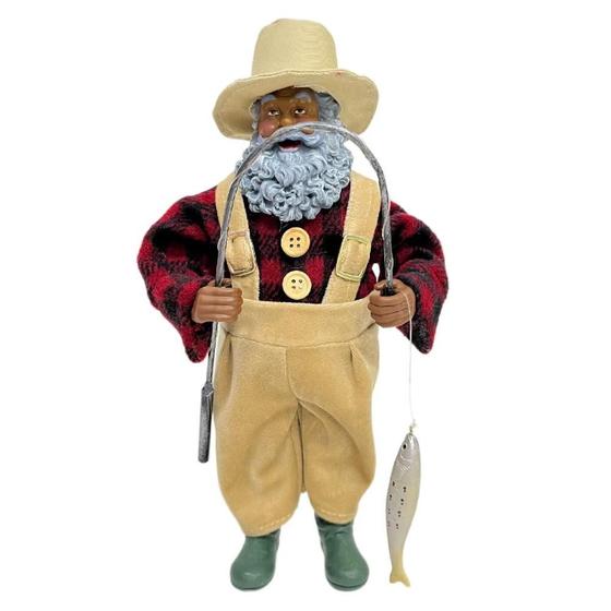 Imagem de Papai noel colecionavel decorativo pescador - 28cm