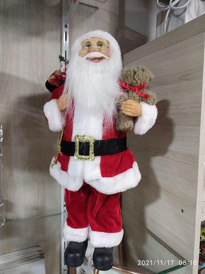 Imagem de Papai Noel com urso 45cm - Bela flor