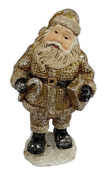 Imagem de Papai Noel de Natal Dourado de Resina Decorativo Natal 13cm