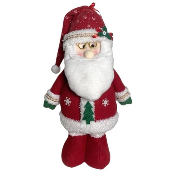 Imagem de Papai noel decorativo em pe vermelho com oculos - 38cm