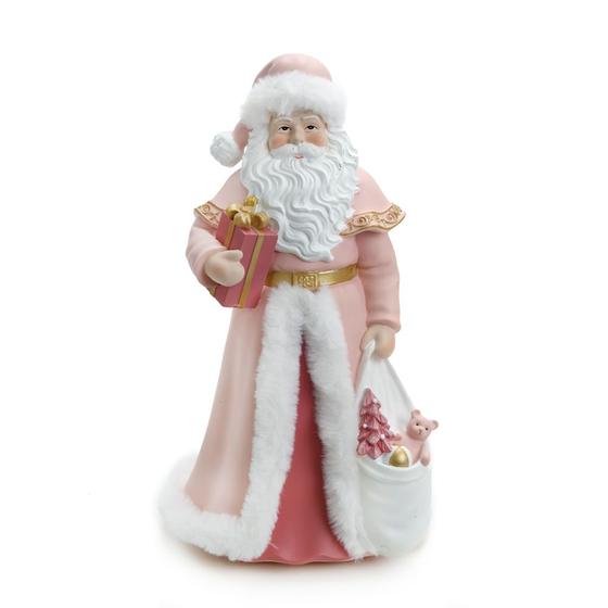 Imagem de Papai Noel Decorativo Rosa C/Saco de Presentes 31cm 1026877