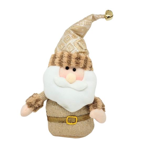 Imagem de Papai Noel Decorativo Sentado Bronze e Dourado Luxo Gorrinho Guizo 34cm - E Christmas