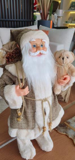 Imagem de Papai Noel dourado com urso - 60CM