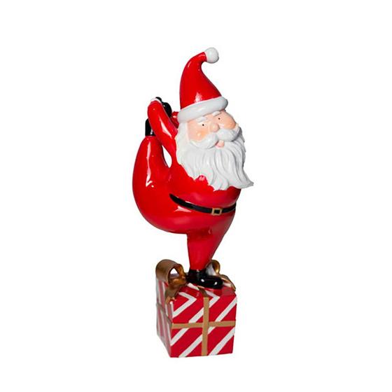 Imagem de Papai Noel em Resina Zen Yoga Caixa de Presente 34cm