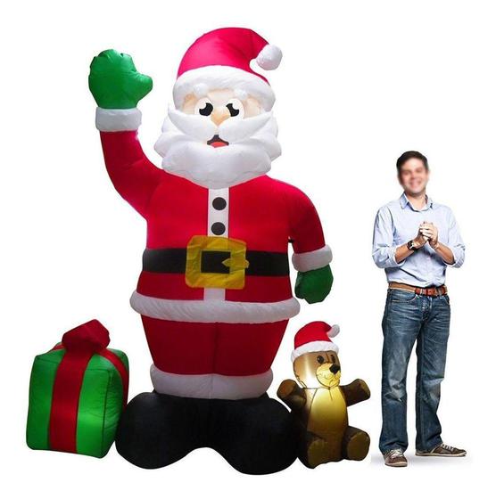 Imagem de Papai Noel Gigante Natal Boneco Enfeite 2,40m Com 9Leds - Master