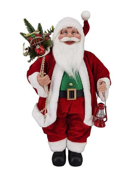 Imagem de Papai Noel Grande Com Presente Vermelho Decoração Natal 60Cm