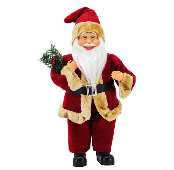 Imagem de Papai Noel Luxo Barba Iluminada 40cm Vinho Premium - Magizi - Yangzi