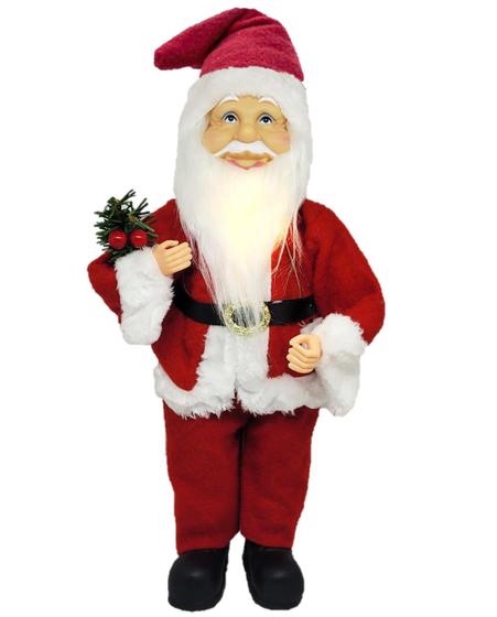 Imagem de Papai Noel Luxo Barba Iluminada Led 40cm Vermelho Premium - Magizi