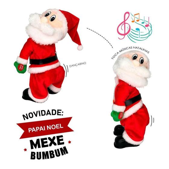 Imagem de Papai Noel Musical Dançarino Mexe O Bumbum Enfeie Natalino