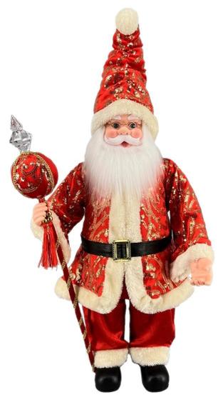 Imagem de Papai Noel Musical Grande Dourado/Vermelho Decoração 70Cm