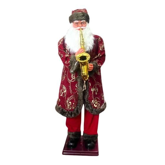 Imagem de Papai Noel Saxofone Musical Com Sensor Dançarino Luxo 1,80m