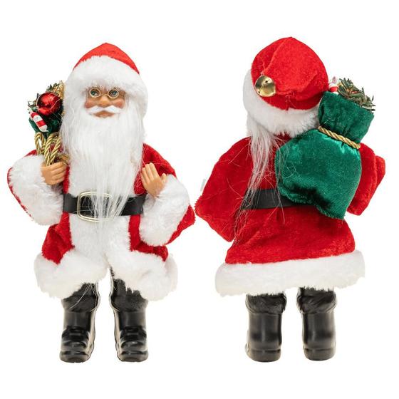 Imagem de Papai Noel Tradicional Vermelho Boneco 25cm Enfeite Natal Decoracao Premium