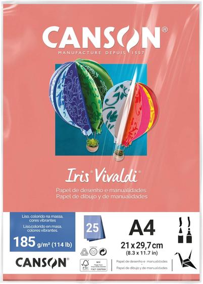 Imagem de Papel A4 185g Canson iris vivaldi coral com 25 folhas