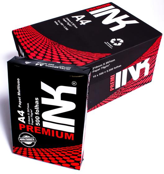 Papel a4 75g caixa 10 x 500 folhas - ink Menor preço em Papel a4 75g caixa 10 x 500 folhas - ink