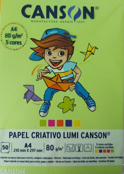 Imagem de Papel A4 80g Canson lumi colorido 50 folhas