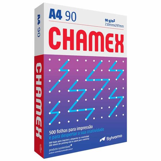 Papel a4 90 G/m² 500 Folhas Branco Chamex - 500fl Menor preço em Papel a4 90 G/m² 500 Folhas Branco Chamex - 500fl