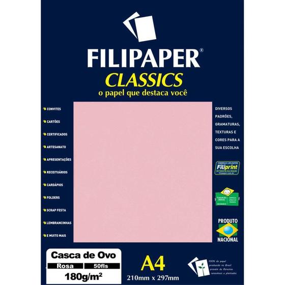 Imagem de Papel A4 Casca de OVO Rosa 180G.