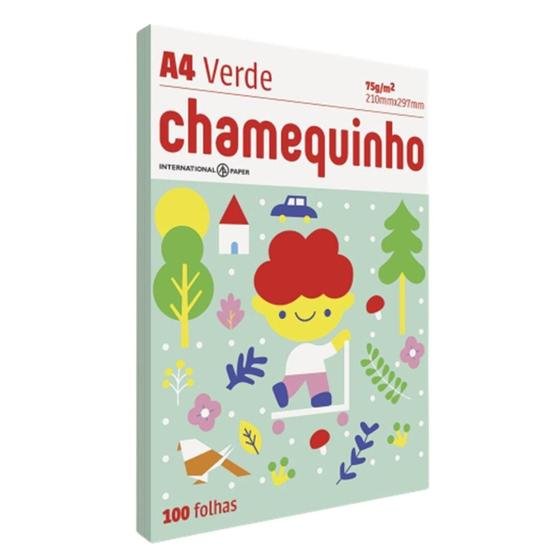 Imagem de Papel a4 chamequinho com 100 folhas - verde