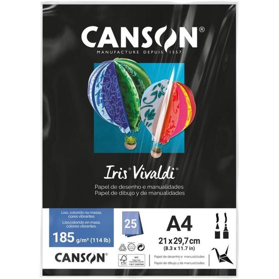 Imagem de Papel A4 Color IRIS Vivaldi Preto 185G - Pacote com 25 Folhas