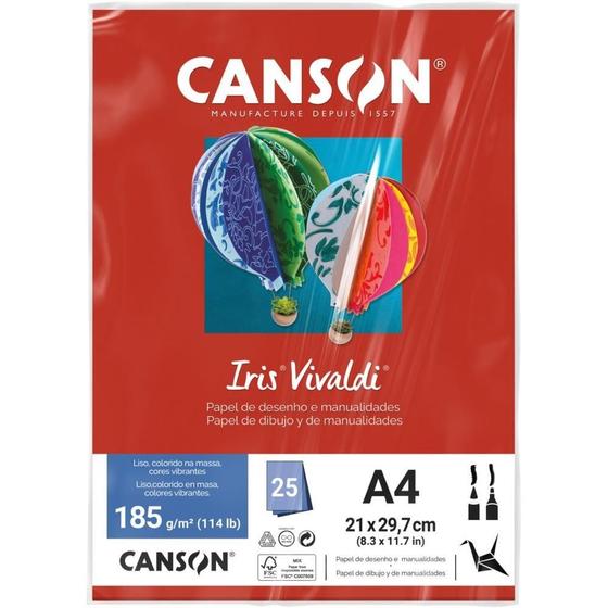 Imagem de Papel A4 Color IRIS Vivaldi Vermelho 185G Pacote com 25 Folhas